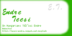 endre tecsi business card